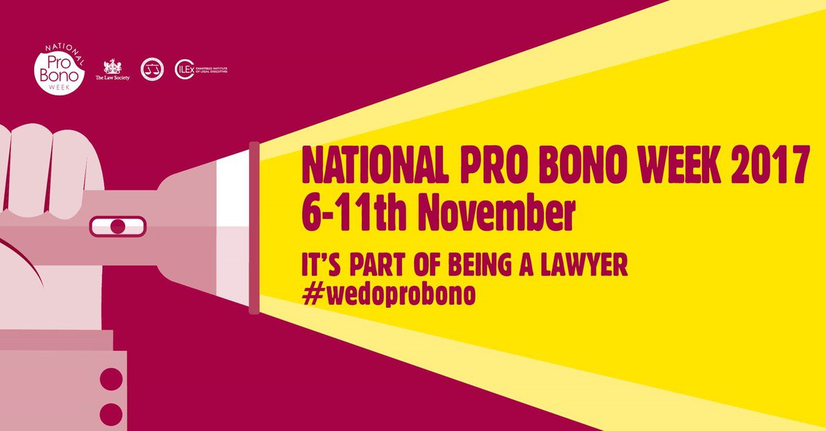 It's #NationalProBonoWeek. NI Barristers sign up to do pro bono work <a href="/PILSni/">Public Interest Litigation Support</a> by joining our pbregister.  More info pilsni.org/get-involved-0