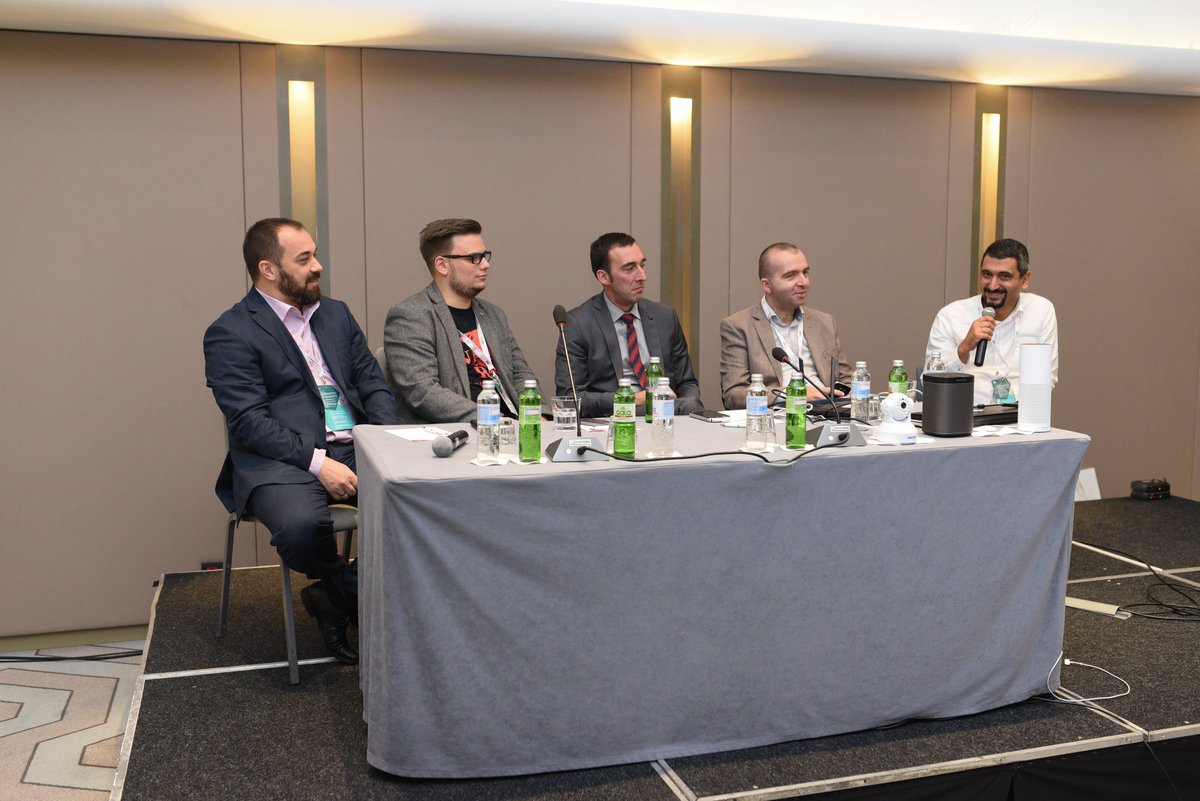 QuBitCon's tweet photo. #Tbt #IoT Panel Discussion at #QuBitCon in Belgrade 2017 was a huge success! Thanks to all our #speakers! #cyberevent @ankhazam @DejanLevaja https://t.co/u5zCaJ0cv2
