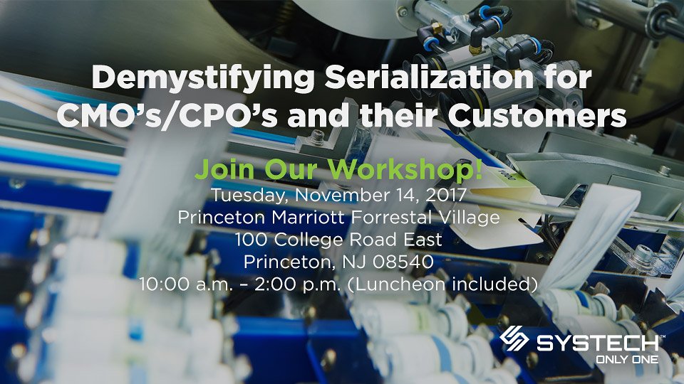 SystechOne's tweet photo. One week, FREE #DSCSA workshop for #CMO #CPO #Virtualpharma.  @Rxtrace will be there to answer questionsand more. https://t.co/woIni7Dhil https://t.co/12P8tSNJlZ