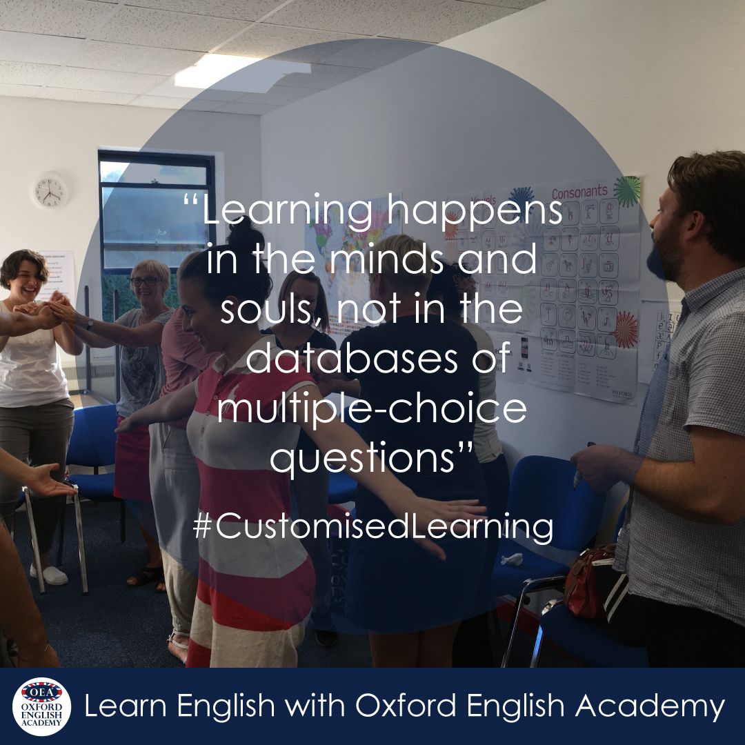 oxfordenglishox's tweet photo. ''Learning happens in the minds and souls, not in the databases of multiple-choice questions''. #CustomisedLearning https://t.co/whUrnPOxMW