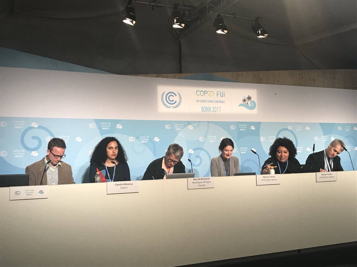 EricaRBower's tweet photo. Starting now: Press conference on #HumanMobility &amp; #ClimateChange at #COP23     —> watch livestream: https://t.co/2T3R3iJMnT https://t.co/kolj6gDSip