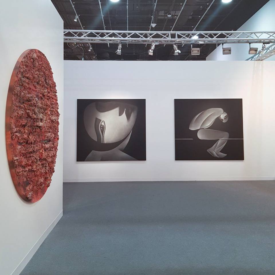 AyyamGallery's tweet image. Sneak peek of our booth at @AbuDhabiArt ft #SafwanDahoul #SamiaHalaby #JeanBoghossian #ThaierHelal, #AdamHenein, 8-11 Nov: