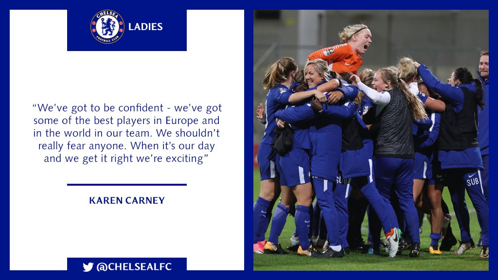 ChelseaFCW's tweet photo. .@karenjcarney insists Chelsea Ladies fear no one heading into tomorrow night's game at Kingsmeadow...

More: https://t.co/zutwtB6Cru https://t.co/KrdiSzZLWj