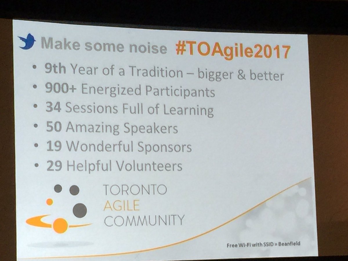 LDianeDale's tweet photo. 900+ sold out crowd at @torontoagile #TOAgile2017 #LetTheFunBegin https://t.co/Ph1DRGE8Oq