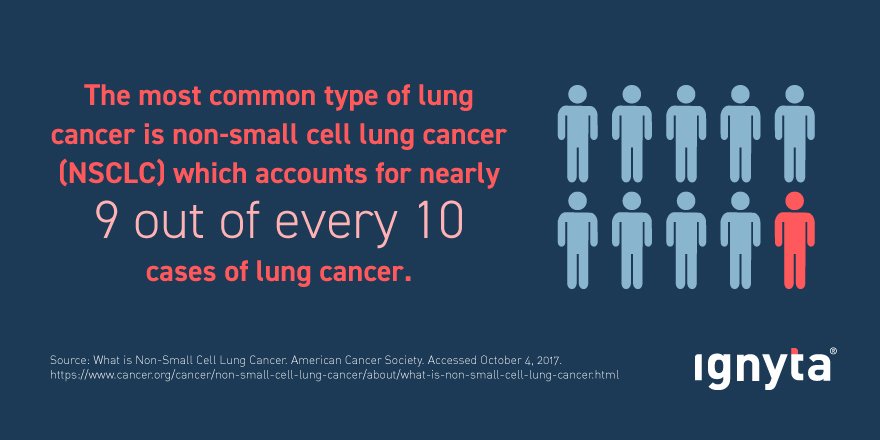 Ignyta's tweet photo. #DYK most cases of lung cancer are Non-Small Cell Lung Cancer (#NSCLC)? Check out @AmericanCancer for more: https://t.co/D8BBVHGSmA #LCAM https://t.co/EdEzzUWUfl