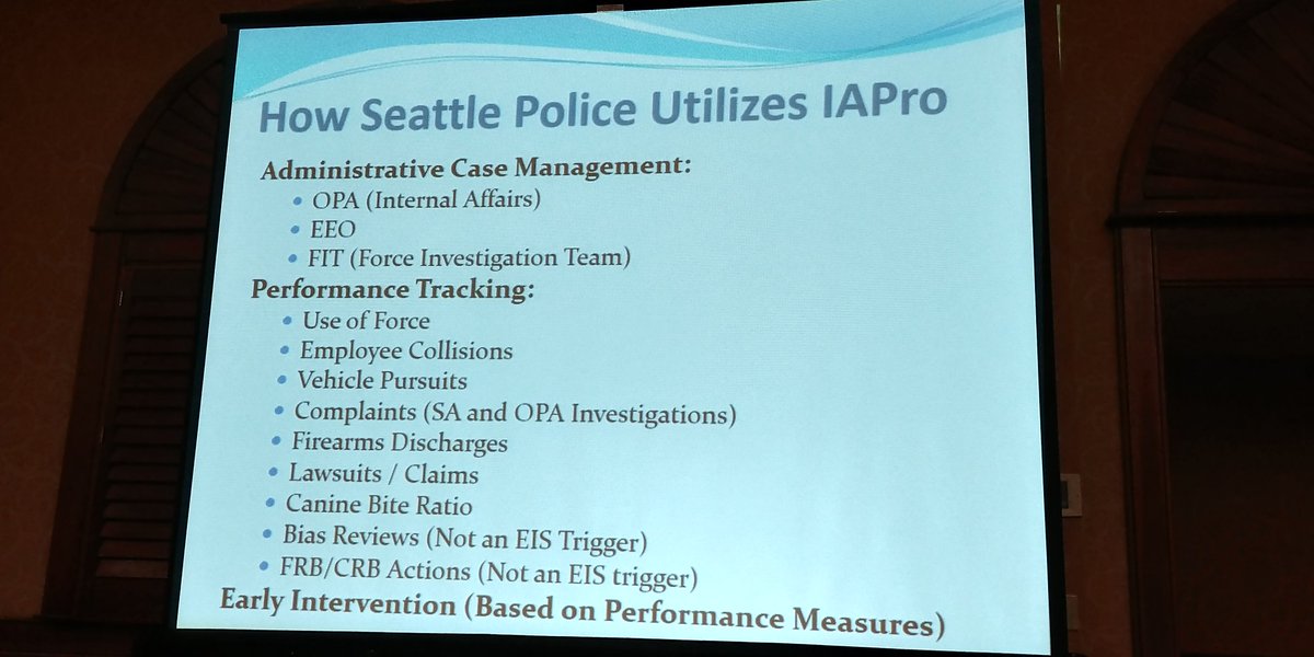 IndyCPCO's tweet photo. #IAPro Day2 Best practices in p.d. data handling learned by @SeattlePD @SeattleOPA #consentdecree #accountability #policeopendata https://t.co/hyJZokQFSL