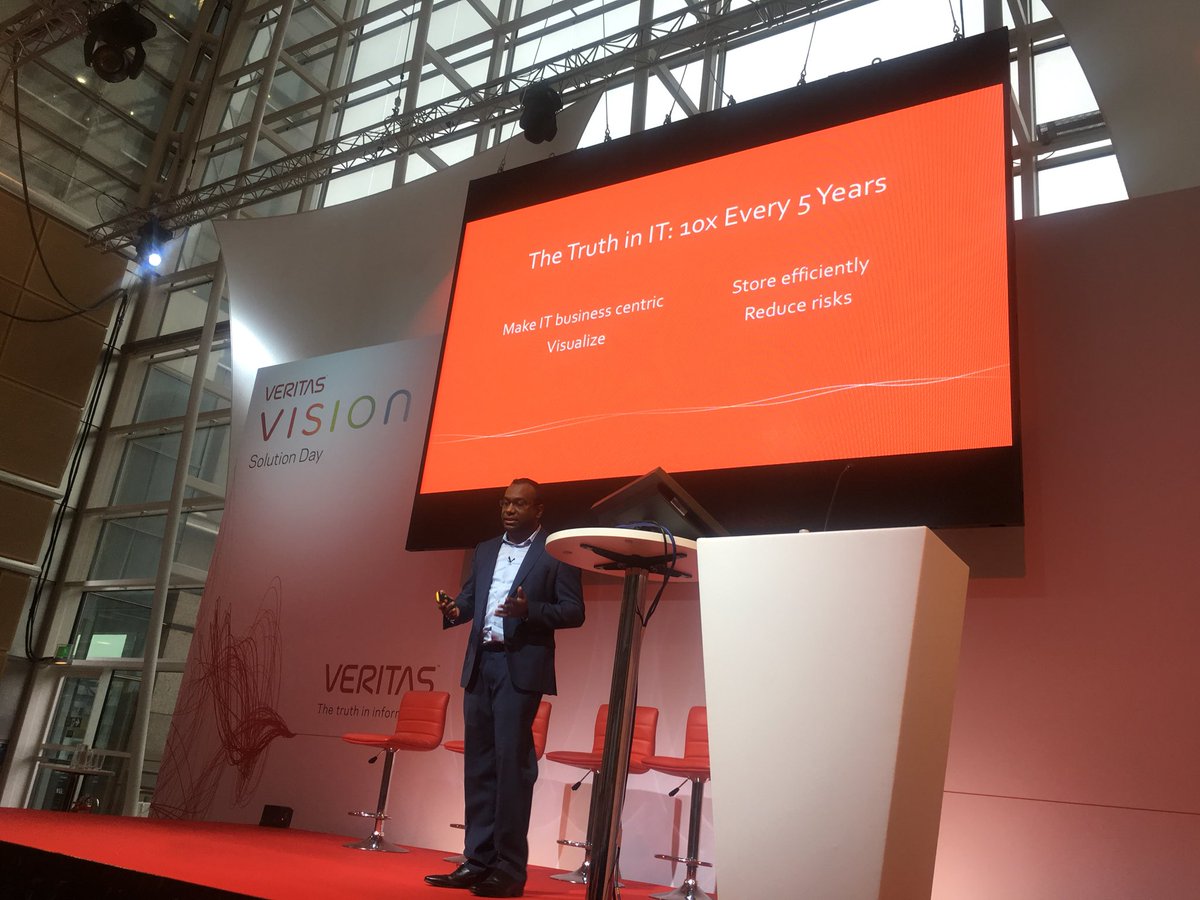 VeritasTechEMEA's tweet photo. .@ramakol discusses The Truth in IT: 10x Every 5 Years at #VtasVision London https://t.co/cN6vAQUn8X