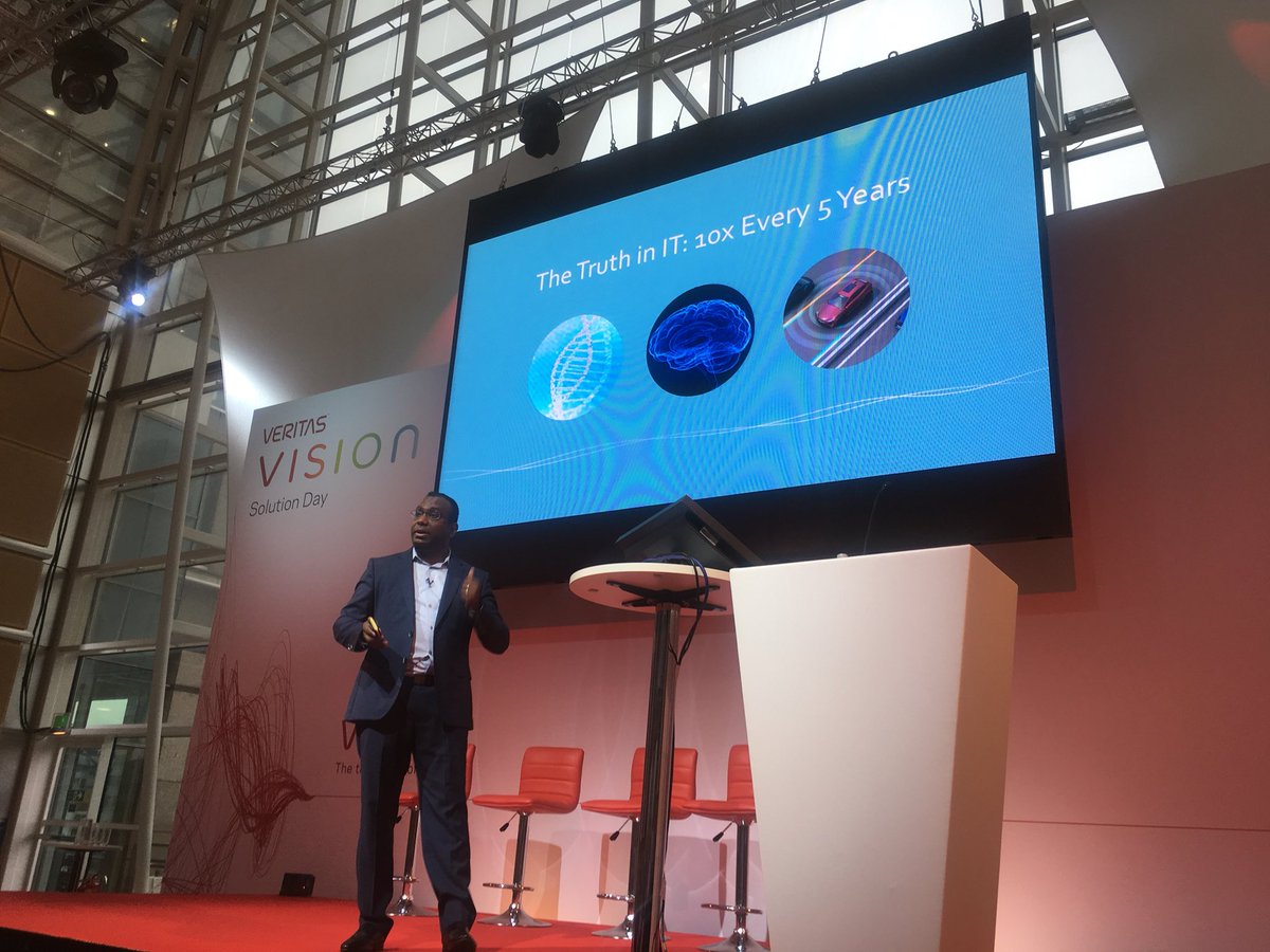 VeritasTechEMEA's tweet photo. .@ramakol discusses The Truth in IT: 10x Every 5 Years at #VtasVision London https://t.co/cN6vAQUn8X