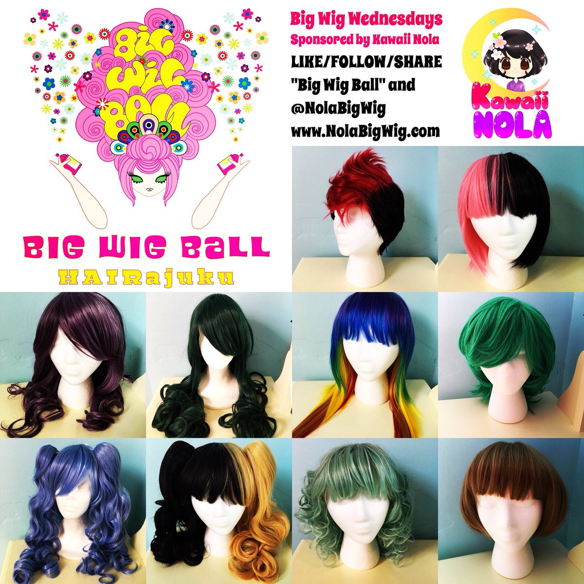 nolabigwig's tweet photo. Win a wig from @kawaiinola as part of our #BigWigWednesday promotion! Follow @NolaBigWig. Share this tweet. Winners announced Wednesday. https://t.co/sMsuRFyzfG
