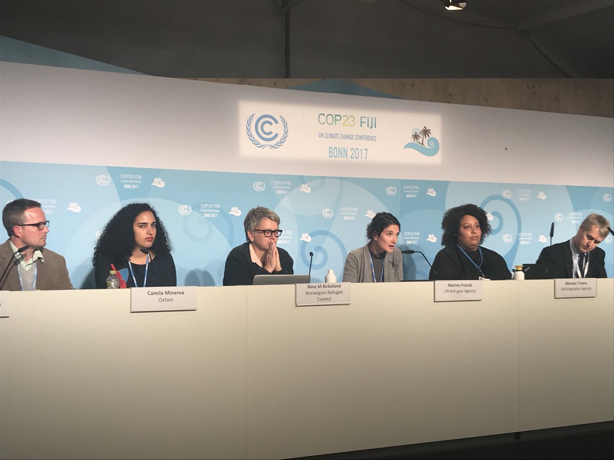 EricaRBower's tweet photo. “#COP23 is extremely important opportunity to address #climatedisplacement”- @MarineFrk How? See UNHCR key messages: https://t.co/bRkmTlTqFa https://t.co/2LMdGaeEeO