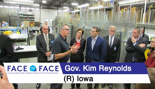 CSGJC's tweet photo. Thank you, Gov. @KimReynoldsIA of #Iowa for visiting the Anamosa State Penitentiary as part of the Face to Face Initiative. #MeetFacetoFace https://t.co/2EZs6Q4L0L