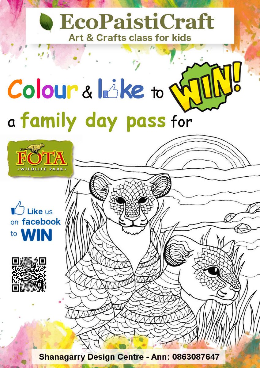EcoPaisti's tweet photo. *Coloring Competition* Download our poster below,colour,upload and like us us on Facebook to WIN a FAMILY DAY PASS for @fotawildlife https://t.co/IHFvdmeJm4