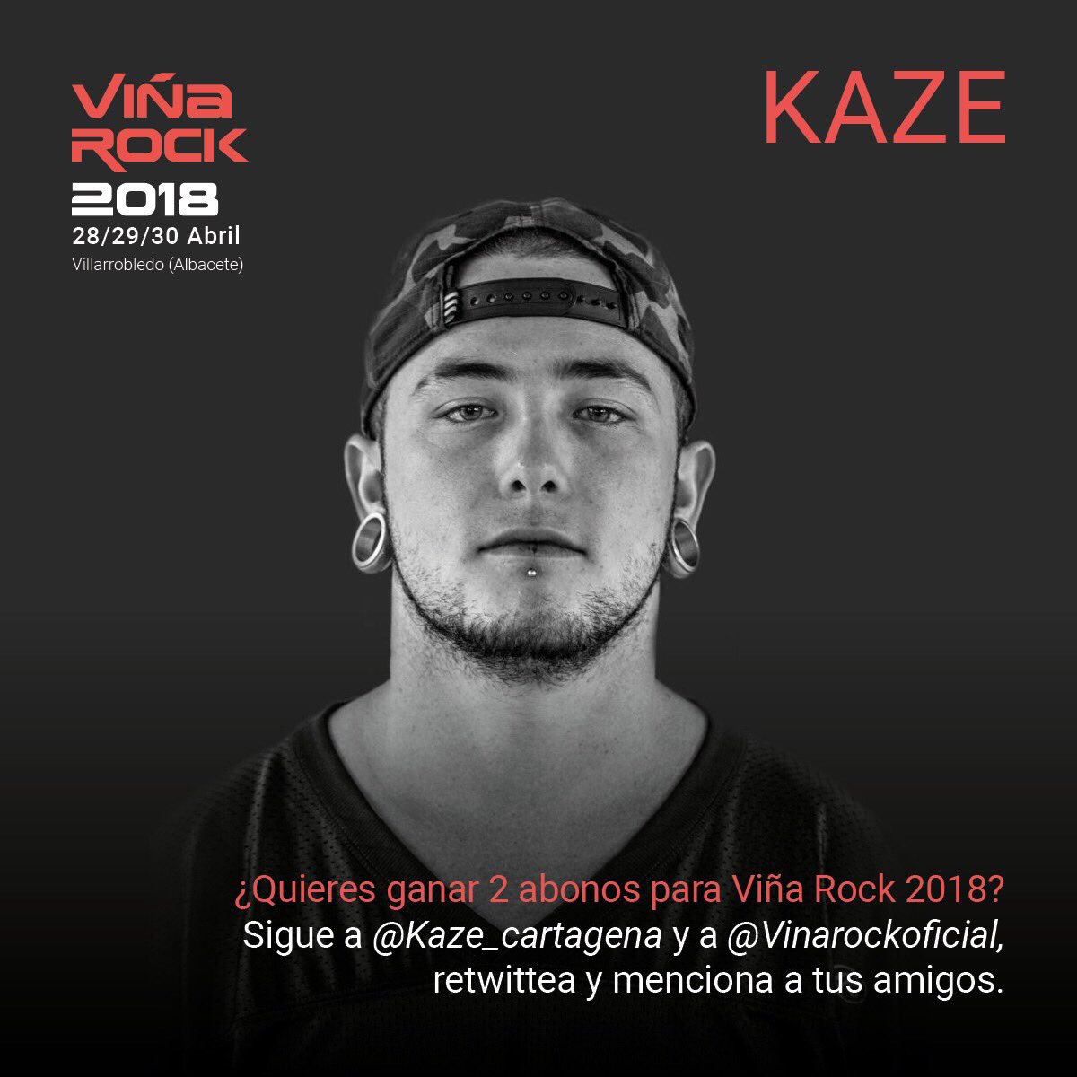 kaze_cartagena's tweet photo. Junto con Viñarock sorteamos 2 abonos para el festival. El ganador será anunciado el próximo jueves 9 de noviembre a las 12h". Las condiciones para participar son:

- Seguir a @Kaze_cartagena y @VinaRockOficial
- Retwittea
- Menciona a tus amigos https://t.co/QPGdAK4JvS