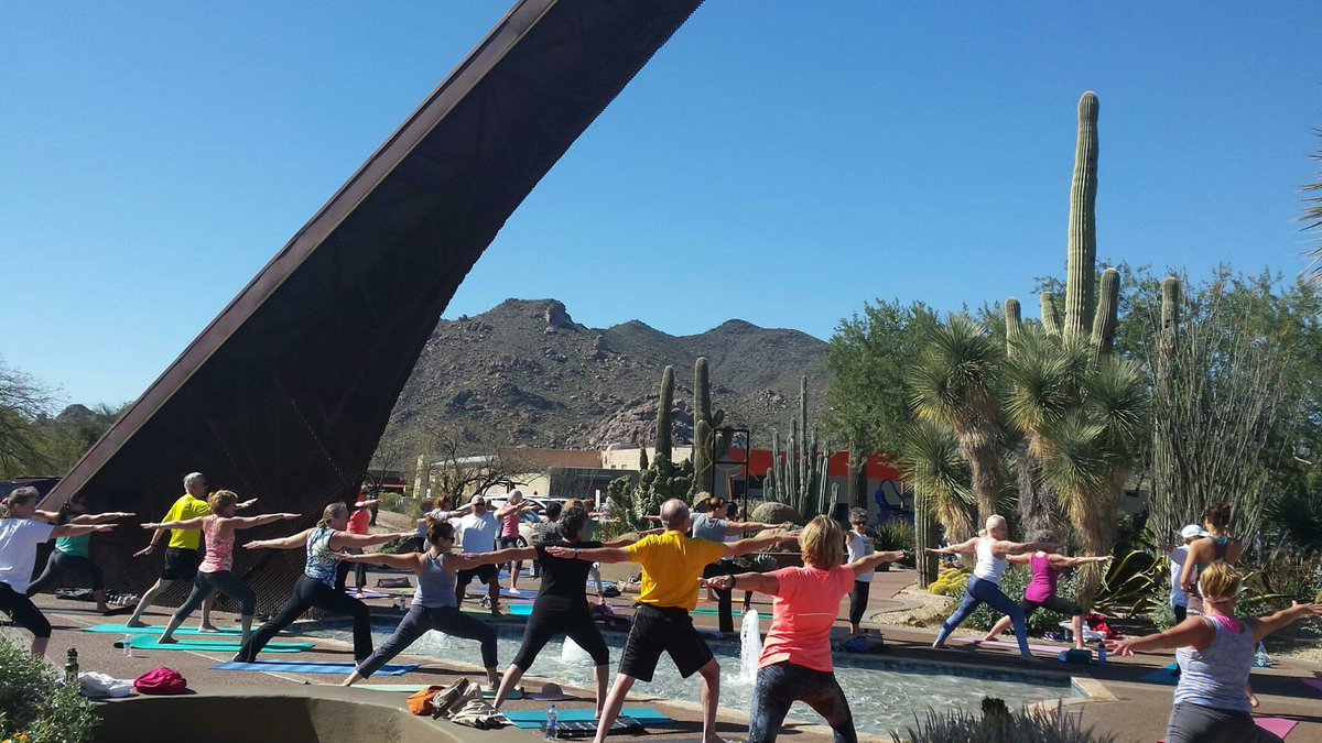 TownOfCarefree's tweet photo. Free Yoga at the iconic Sundial every Monday-11 AM sponsored by @DhillsFamYMCA. Bring a mat, water bottle and a friend! #yogaclasses #DFFY https://t.co/xz71gpBa5l