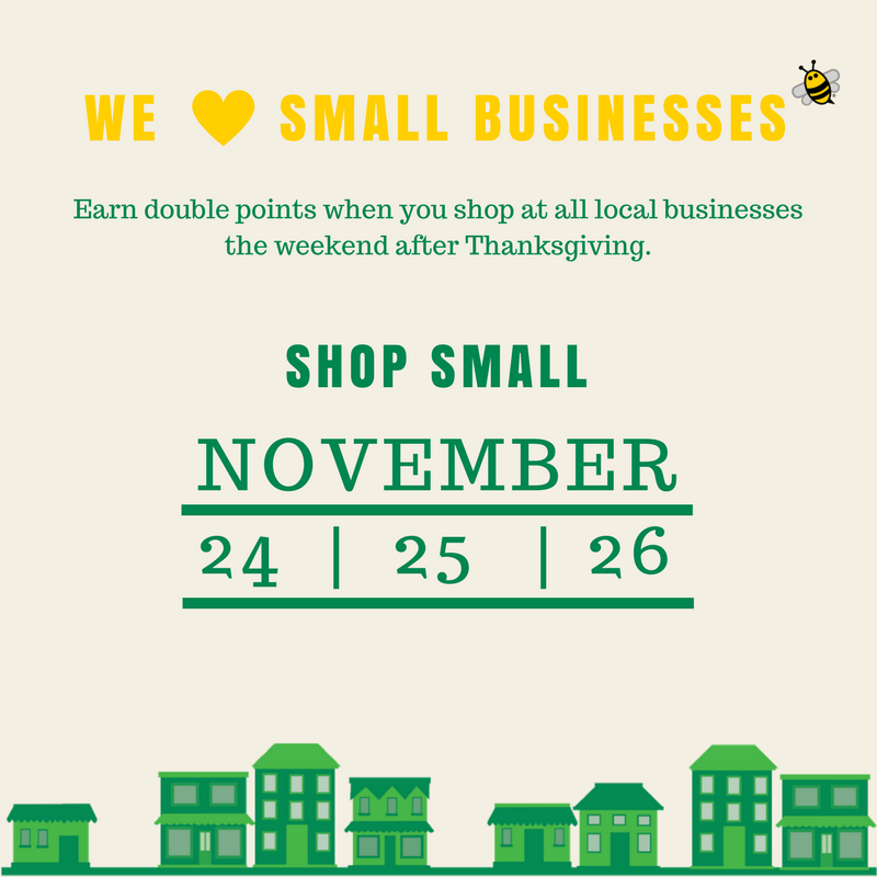 RichwoodBank's tweet photo. Shop Small this holiday season and earn double points when you shop at all local businesses the weekend after Thanksgiving. #buzzpoints https://t.co/KG4rG6qe58