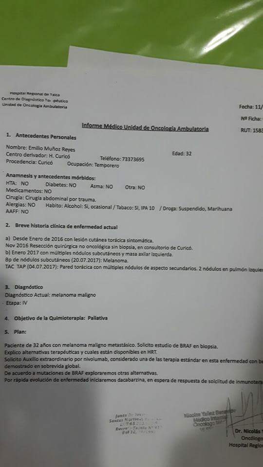 luchin_cl's tweet photo. @aluksicc Don Andrónico nos podría ayudar en el caso de este joven con cáncer que necesita fármaco para "detener" avance RT https://t.co/JwjDoQsX1O