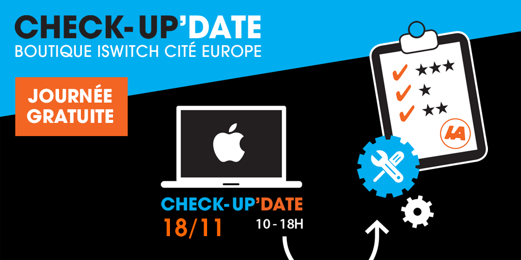 iSwitchAPR's tweet photo. CHECK-UP'DATE #Mac Gratuit - 18/11 10-18h @iSwitchAPR Coquelles + Nettoyage adware offert. Inscrivez-vous vite https://t.co/UbyxmMRXwD https://t.co/xzUNMaKoul