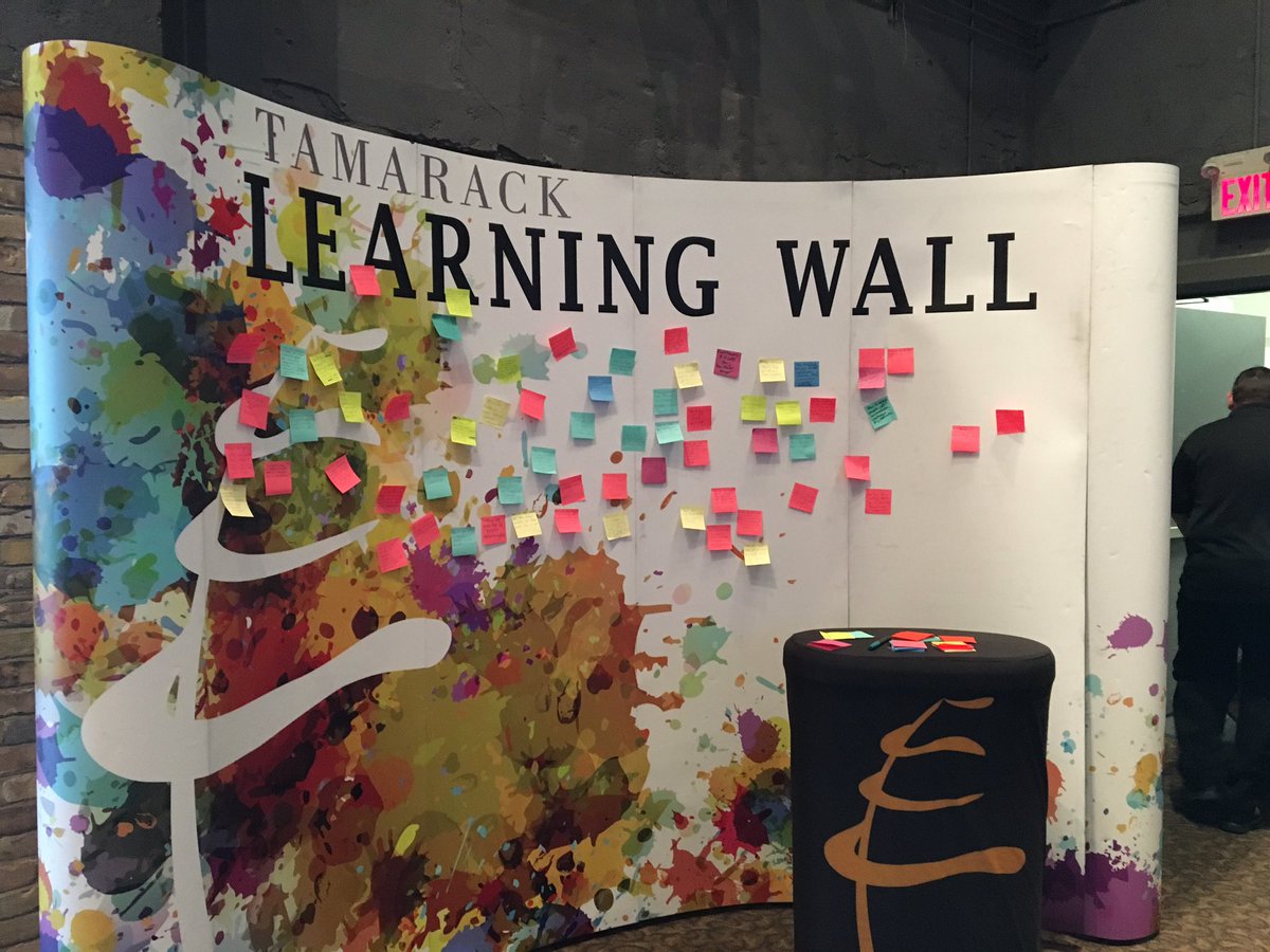 bethanyanyalee's tweet photo. The Learning Wall is full of hope, questions, and goals for #engagement @ #EngageKitchener https://t.co/meWULmDQiO