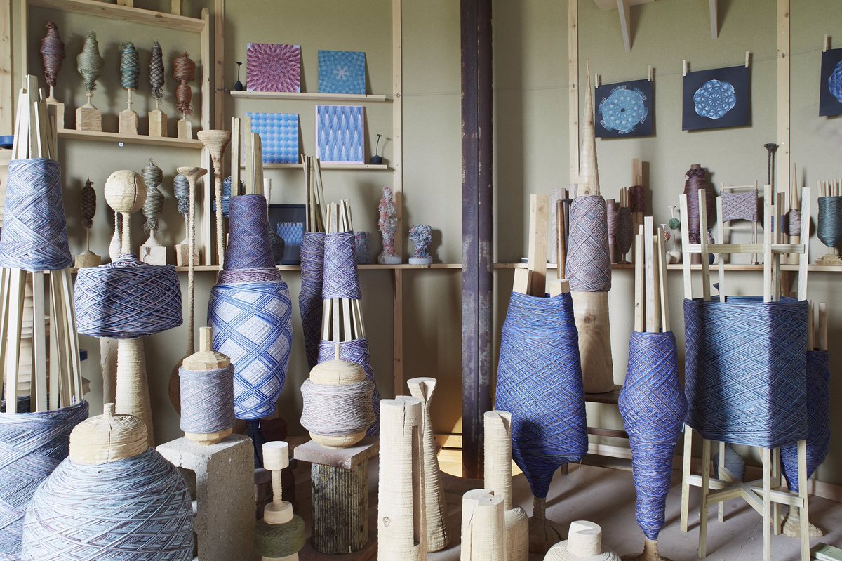 Inside the converted Silo, amazing textile sculptures by Will Cruickshank, part of my Makers series