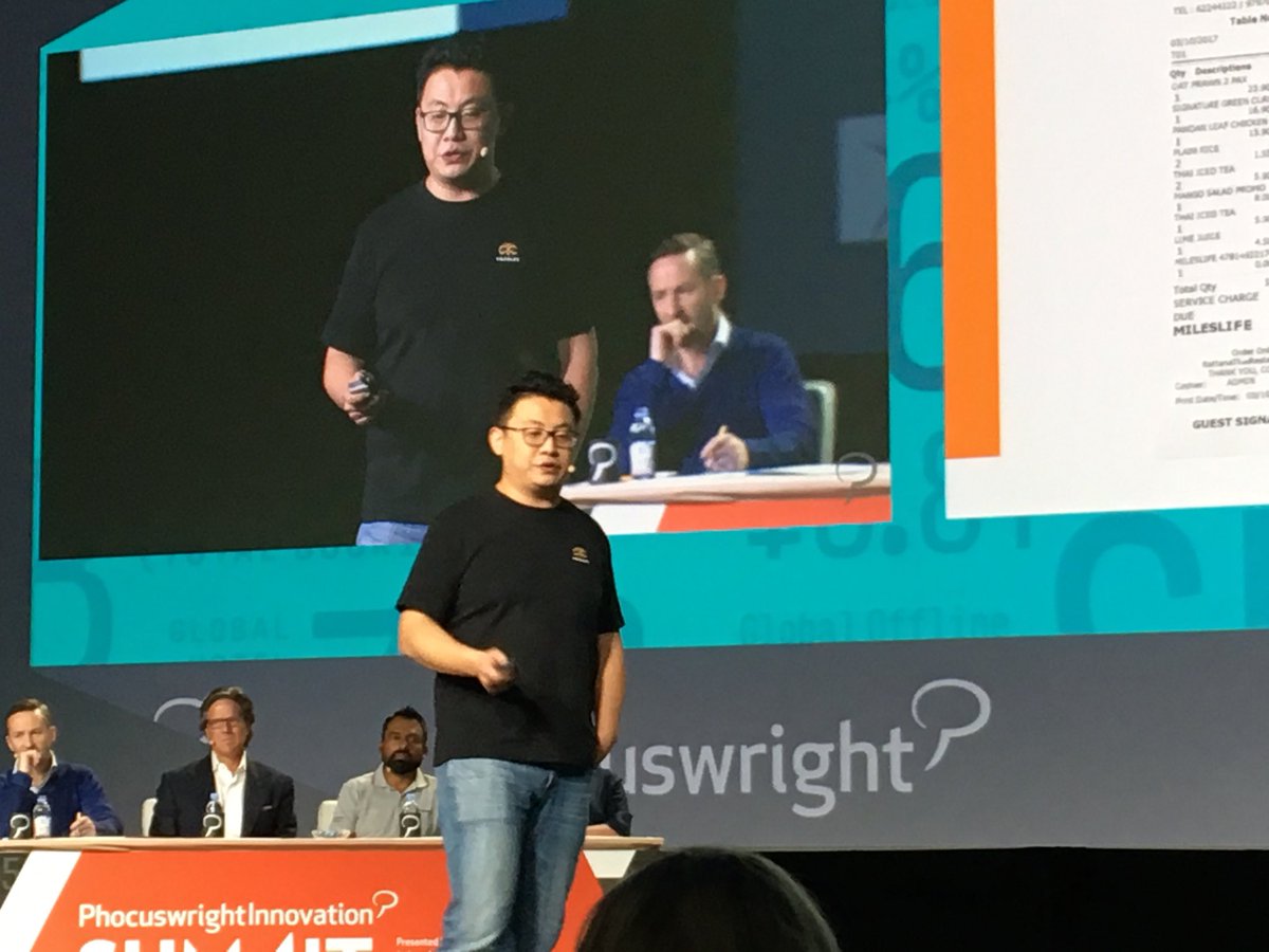 WebInTravel's tweet photo. Troy Liu #mileslife kicks off summit #Phocuswright with his personal story as well as his plans to change airline loyalty @Phocuswright https://t.co/Ps7LAigeIJ
