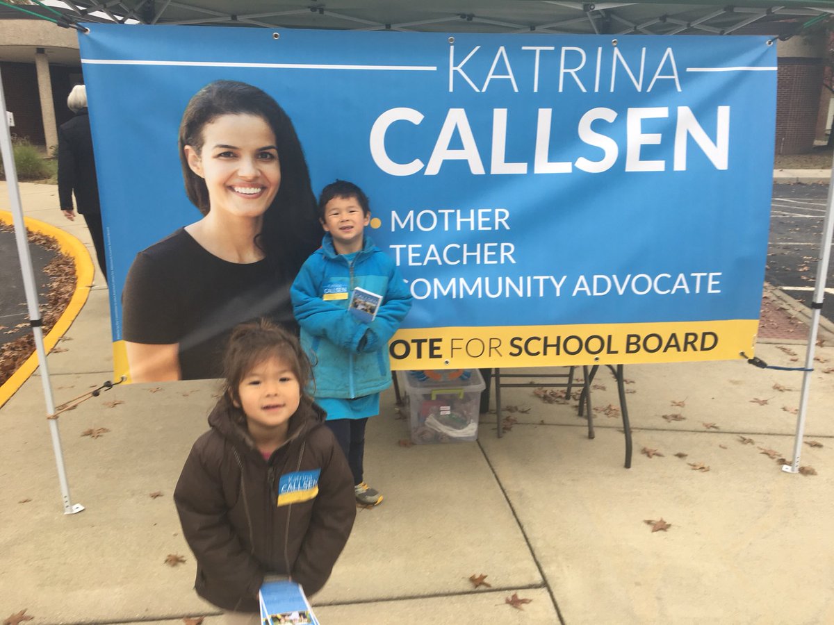 TheRightCALLsen's tweet photo. Little supporters out at the polls this morning! https://t.co/3OROmaAbFa