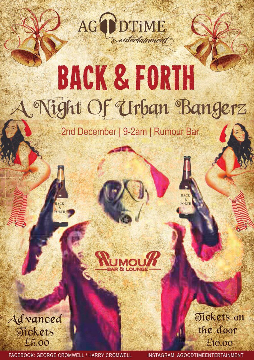 Turn up 4 an epic night of #Urban #Bangerz <a href="/BarRumour/">Rumour Bar & Lounge</a> ft. #agoodtimeentertainment rumourbar.com #tickets