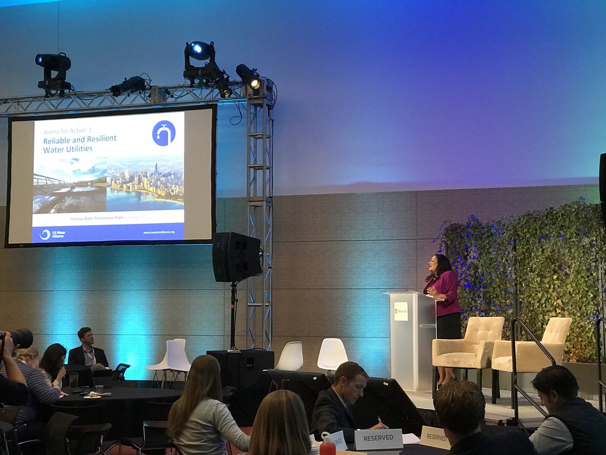 USGBC's tweet photo. “The choices we make with #water and wastewater set the foundation for sustainability &amp; #socialequity!” #Greenbuild17’s #Waterbuild https://t.co/TPeErhUouo