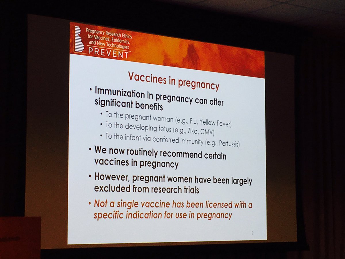 Our @CKrubiner presented on the reluctance to include #pregnantwomen in #vaccine #research at today's #PRGLAC meeting.