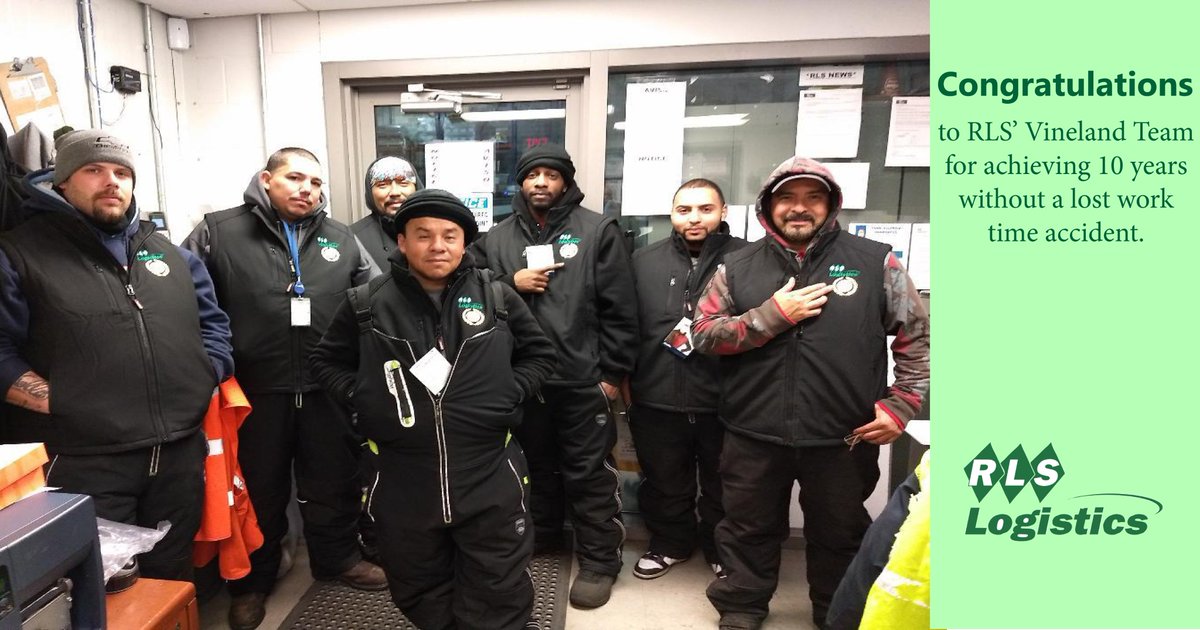 rlslogistics's tweet photo. RLS' Vineland team looking good with their new 10-year safety vests. Way to go guys! #RLSLogistics #SafetyFirst https://t.co/hgVmzW08bx