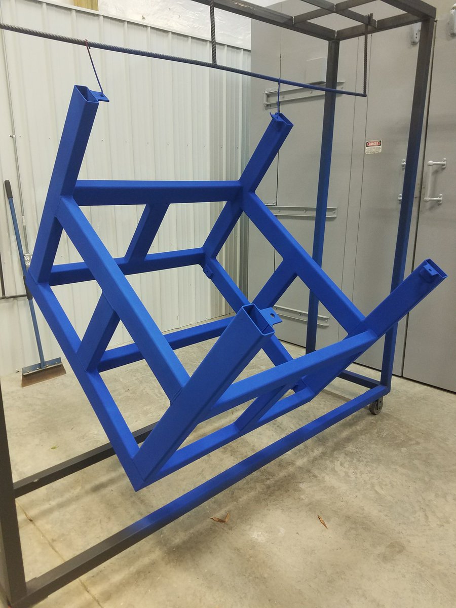 OMICoating's tweet photo. Look at that BLUE! This welding table for Topre in Smyrna, TN looks great! https://t.co/II00Ivbc4A