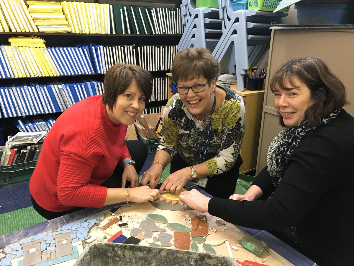 ManorCourtChard's tweet photo. Our excellent office staff adding their pieces to our amazing mosaics... watch this space for further updates. https://t.co/92Pz4l5H8r