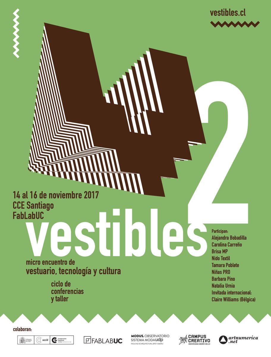EventoVestibles's tweet image. #Arduino #chiletech Vestibles 2 2017 Clothing technologies culture November 14 to 16 Program and info vestibles.cl free taller