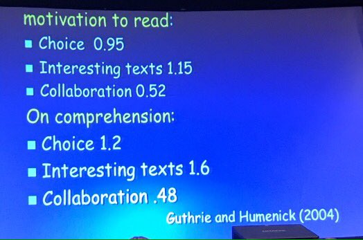 LauraHrabal's tweet photo. Look at the effect sizes on student learning when given these opportunities! Peter Johnson #askew17 https://t.co/RDC2Ig9I94