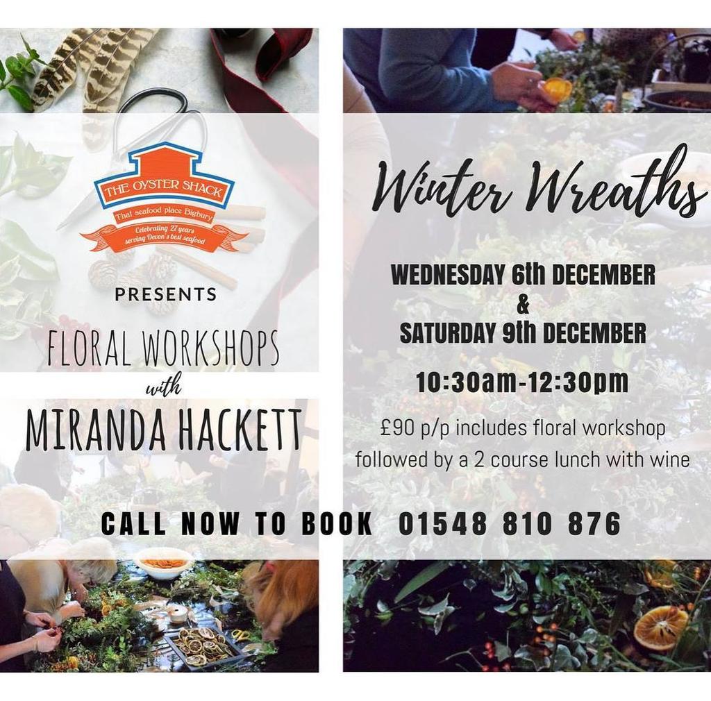 MirandaHackett's tweet image. Join us at the award-wining @theoystershack near Salcombe on 6th or 8th Dec for wreath making and seafood!  REPOST… ift.tt/2zoxOQB