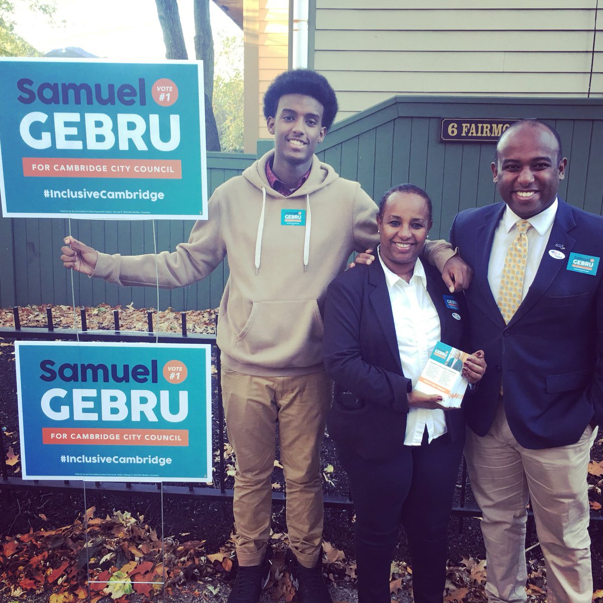 SMGebru's tweet photo. My mom and I voted #1 for me at 7am! Polls are open 7am-8pm. #InclusiveCambridge #TeamGebru #CambMA #mapoli #ElectionDay https://t.co/VeXhDdwRuG