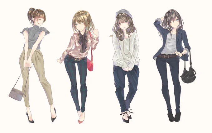 パンツスタイル好きなひと～
  #無言で過去絵をあげる見た人もやる 