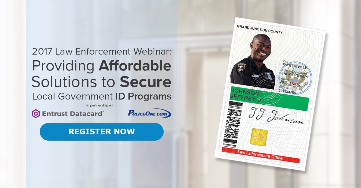 Entrust_Corp's tweet photo. Project your staff &amp; community through more secure #IDcards. Learn how on Nov. 9: https://t.co/Exiyyd4qjn @policeone #IDprinters https://t.co/JuRONGW6ct