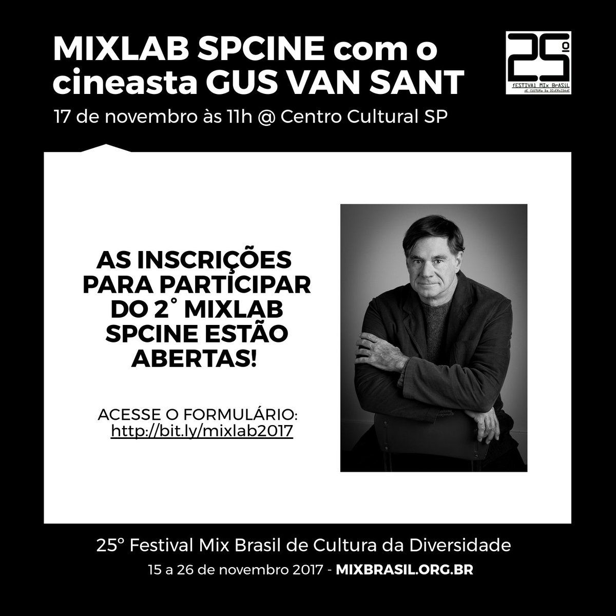 gayblogcom's tweet photo. No dia 17, às 11h, no CCSP, haverá um encontro com cineasta norte-americano #GusVanSant. Inscreva-se:  https://t.co/gEkv1vI1zs #cinema https://t.co/ZAfNcOtuqI