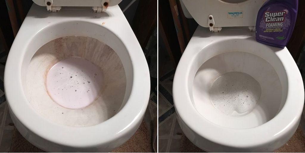 SuperCleanTeam's tweet photo. SuperClean removes hard water stains from your toilet! Spray on, let it sit a few minutes, use the brush, and flush. #SuperEasySuperFast https://t.co/EqyGdBRbcZ