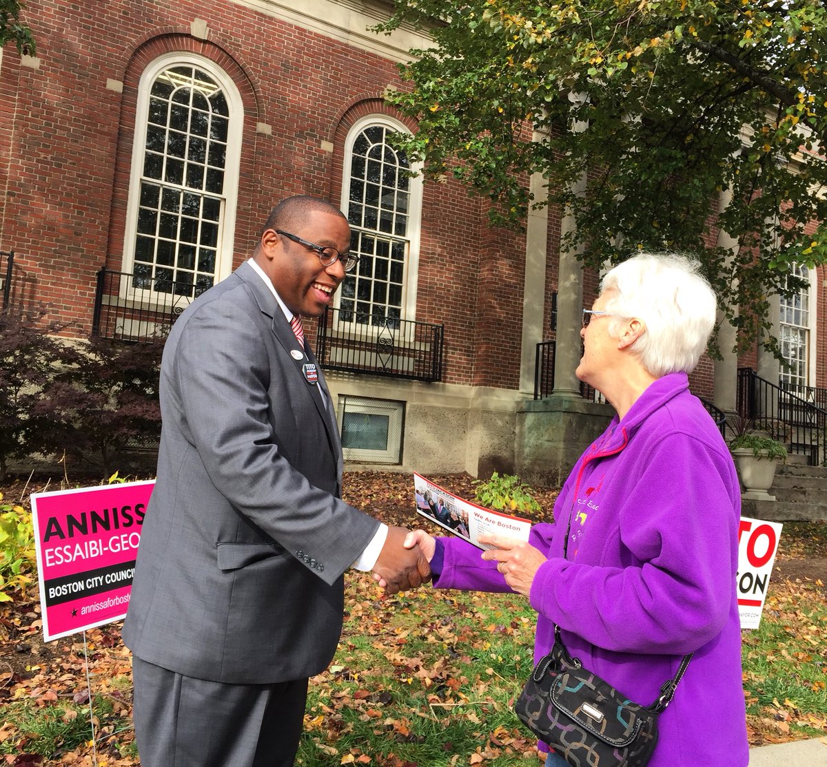 titojackson's tweet photo. The best part of Election Day is getting to meet so many voters from around our great city. Thanks for the warm welcome, #WestRoxbury! https://t.co/bVr5IOwTvQ