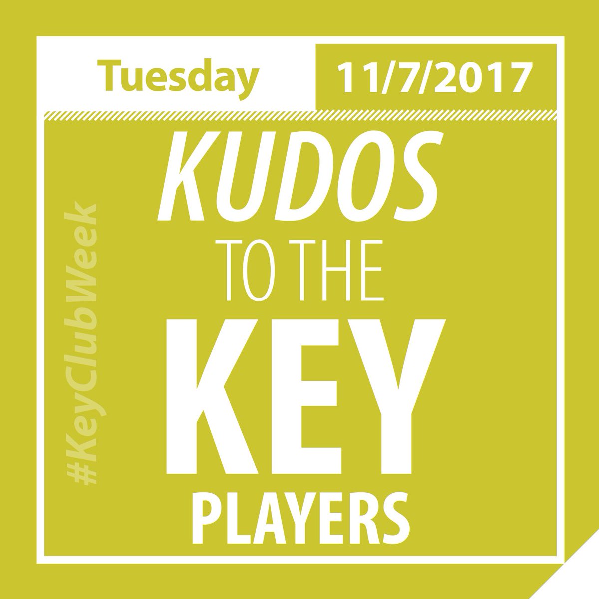 keyclub's tweet photo. It's day #2 of #KeyClubWeek! Today we celebrate those key players who make our Key Club experience possible! 🔑 THANK YOU! https://t.co/mYDmeqtXYj