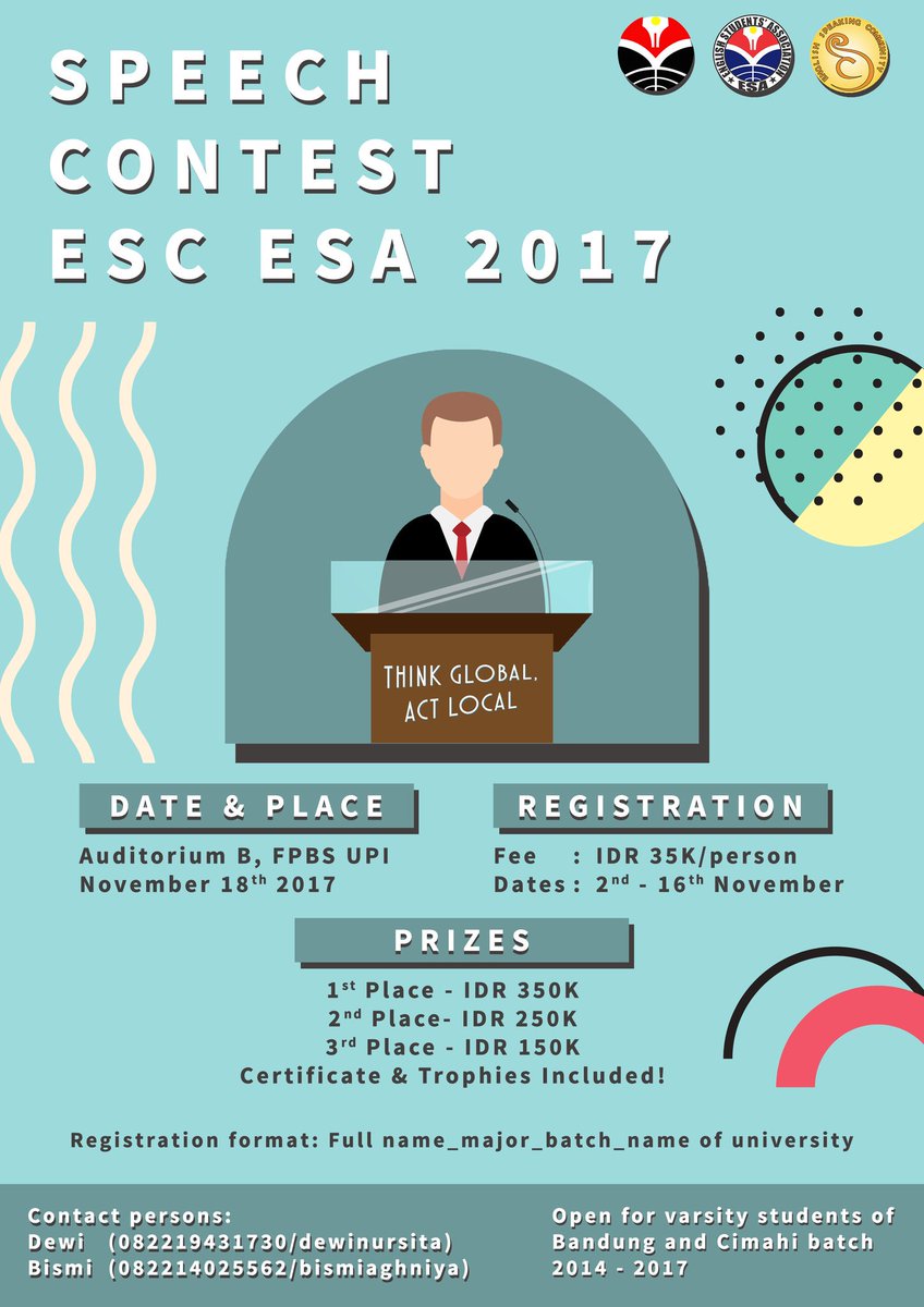ESC_ESA's tweet image. All About Speech Contest 2017 is available now.
bit.ly/esc_speech2017