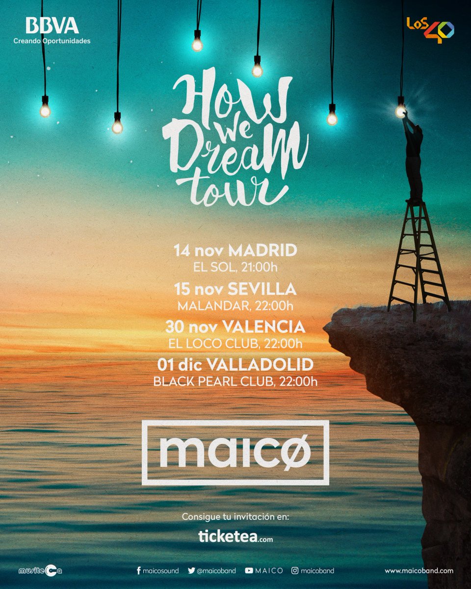 atumaneraBBVA's tweet photo. @maicoband arranca su gira ‘How we dream’ de la mano de @bbva https://t.co/u6EsNl2twP https://t.co/TPwOWrTXB4