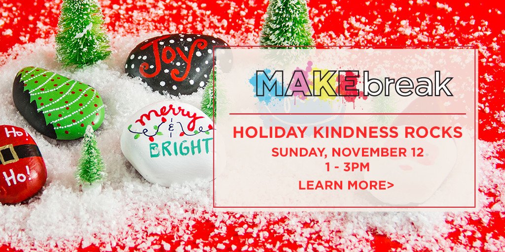 MichaelsStores's tweet photo. Take a break & spread some cheer! MAKE the gift of holiday kindness with us this Sunday. #MakeKindnessRocks https://t.co/8PAzqomZEy https://t.co/haI7kza9ig