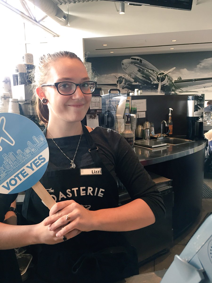 Grab your morning cup of coffee at <a href="/TheRoasterie/">The Roasterie</a> with your I Voted sticker!