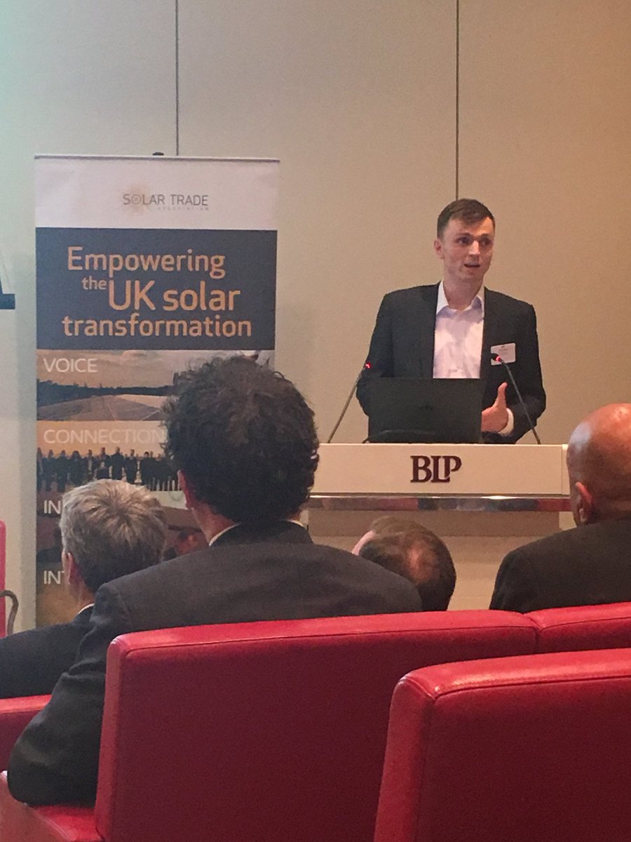 SolarEnergyUK_'s tweet photo. Nick Wood of @power_vault explains the huge advantages of behind the meter storage at our #stastorage event @BLPLaw https://t.co/LL09iRV9uo