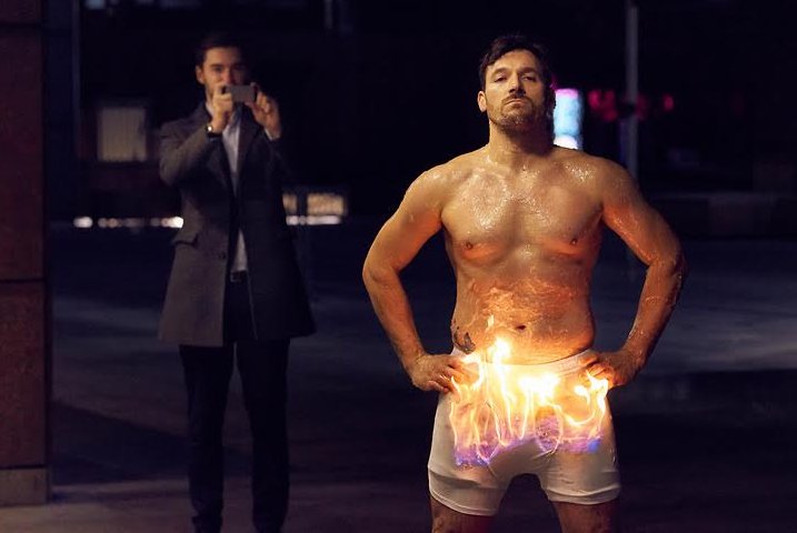 Beth3am's tweet photo. Got sent a massive pork pie today and some pictures of men with their pants on fire. Both quite delicious. Thanks! @NOWTV #SickNote https://t.co/oPZplZNEbL