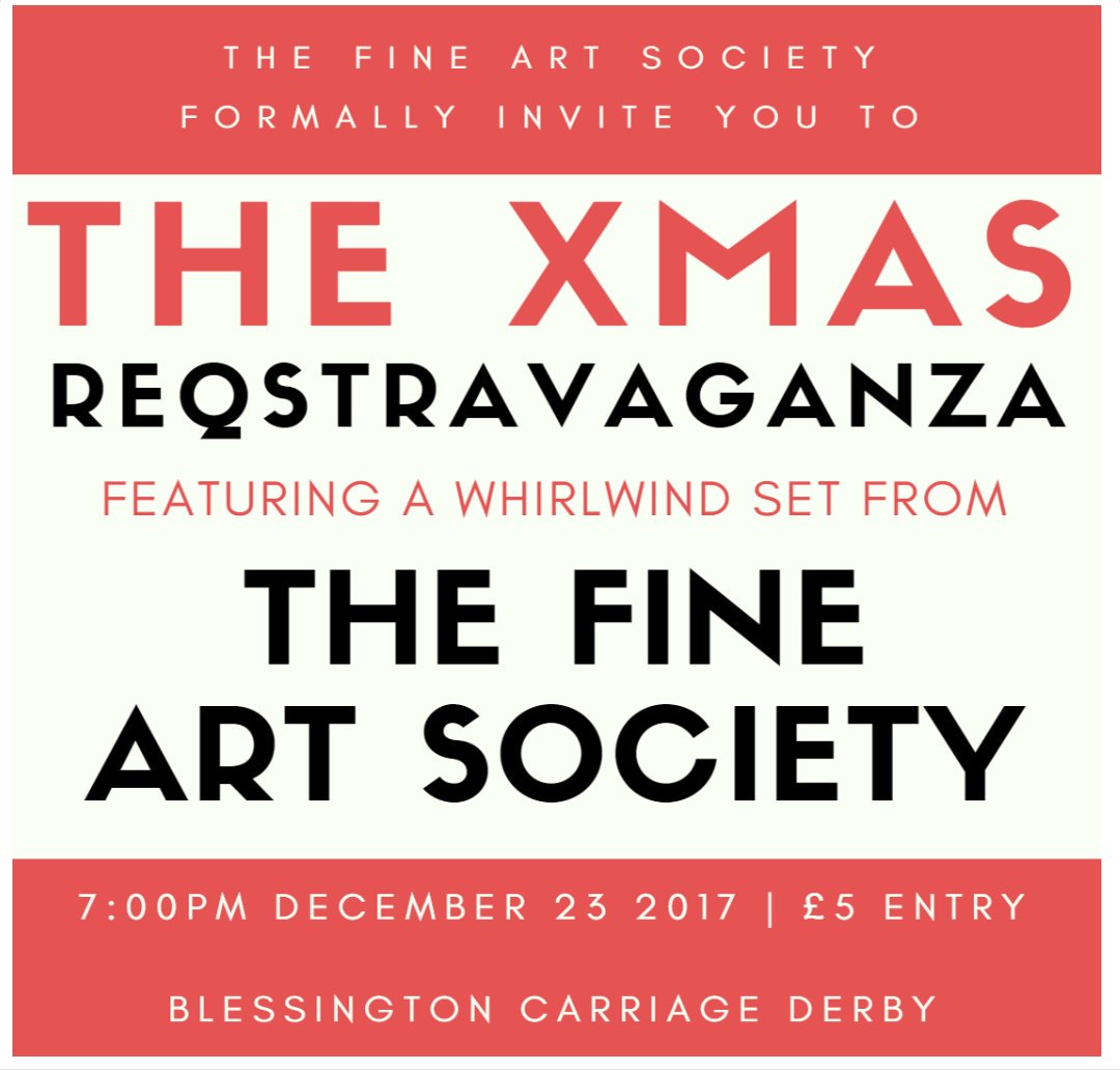 Christmas is coming (2 days) early for us this year! Can't wait to play the Bless, Derby on the 23rd.