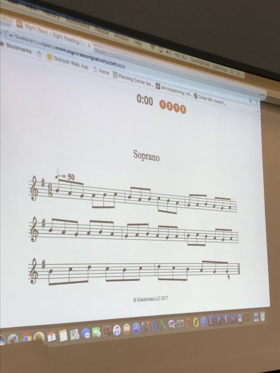 Sight reading today.  Time signatures, eighth notes, key of G
#ComalFineArts