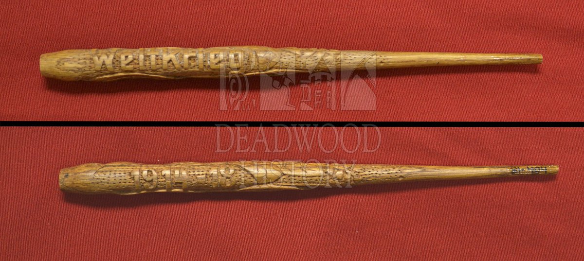 AdamsMuseumHous's tweet photo. Carl Keimer, a native of Hamburg Germany, carved this wooden dip pen during World War I while in Siberia, likely as a prisoner of war. https://t.co/zGoCSTXenr